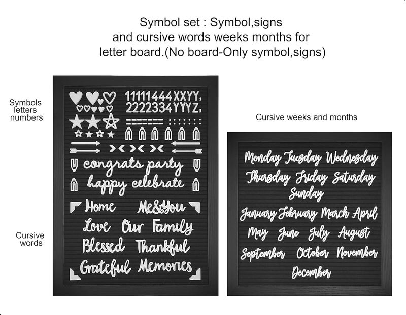 G GAMIT Felt Letter Board Letters Set, Letter Sign Symbol Numbers and Cursive Week and Month Only - Image 2